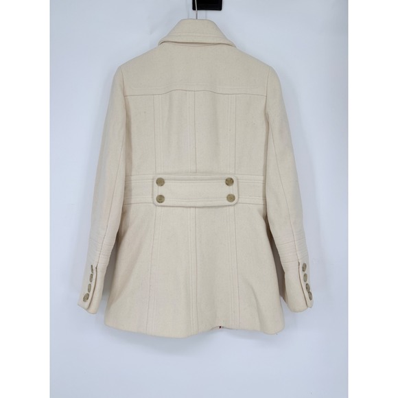 J .Crew Cream Wool Classic Lady Trench Peacoat Mid-Length 4 Vintage - Picture 3 of 16